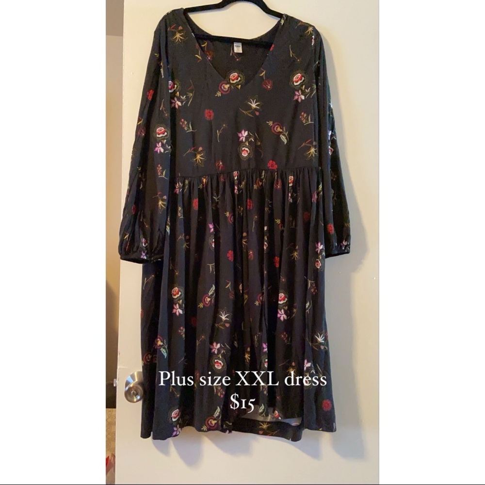 Old Navy plus size XXL black floral dress